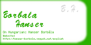borbala hanser business card